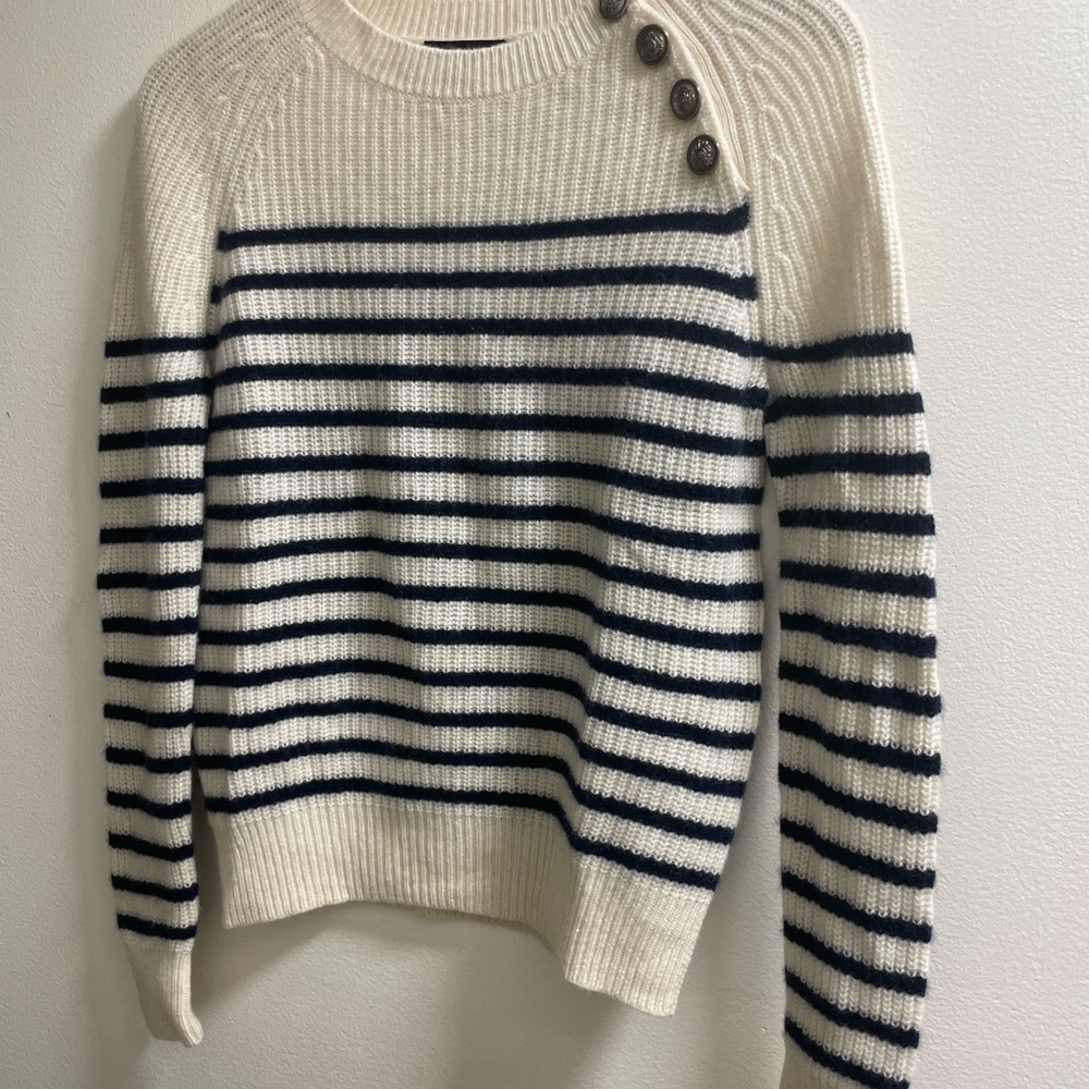 Aqua Striped Cashmere sweater
